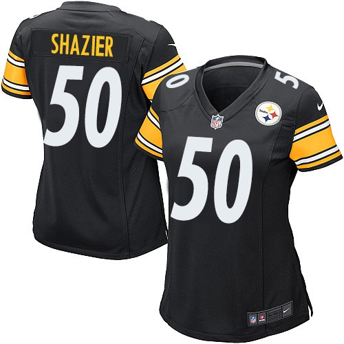 Women's Game Ryan Shazier Nike Jersey Black Home - #50 NFL Pittsburgh Steelers